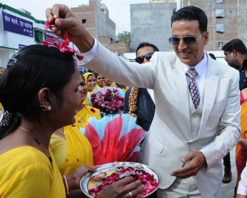 akshay kumar news, akshay kumar latest news, akshay kumar movie news, akshay kumar, bhumi pendekar, bhumi pendekar news, bhumi pendekar news hindi, bhumi pendekar hindi news,bhumi pendekar movie news bhumi pendekar latest news, anupam kher, anupam kher latest news, anupam kher latest movie news, anupam kher hindi news, Toilet: Ek Prem Katha, Toilet, Shree Narayan Singh, Swachh Bharat Abhiyan, Sana Khan, Sana Khan latest news, Sana Khan latest hindi news, Sana Khan movie news, Fox Star Studios, June 2, toilet movie promotion