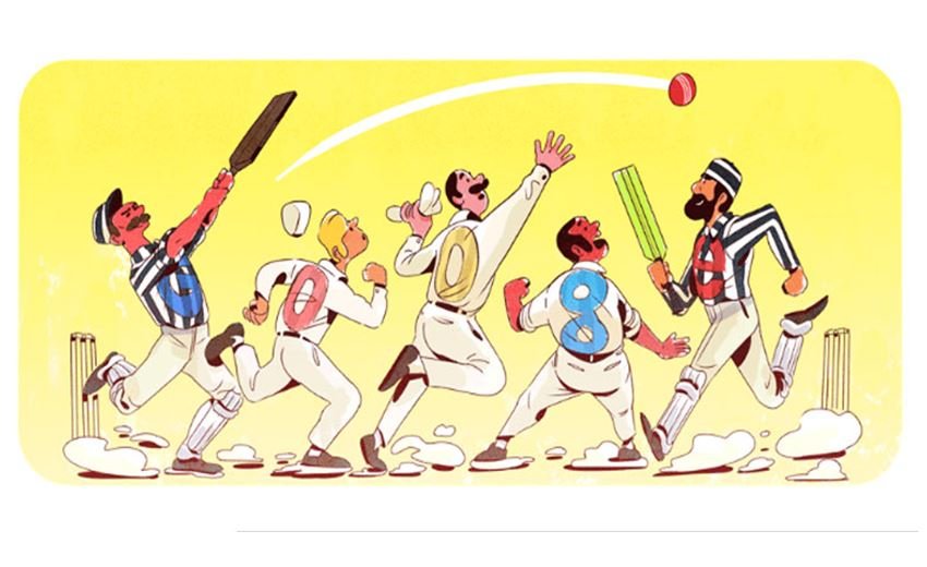 first cricket test match, gogle doodle, google