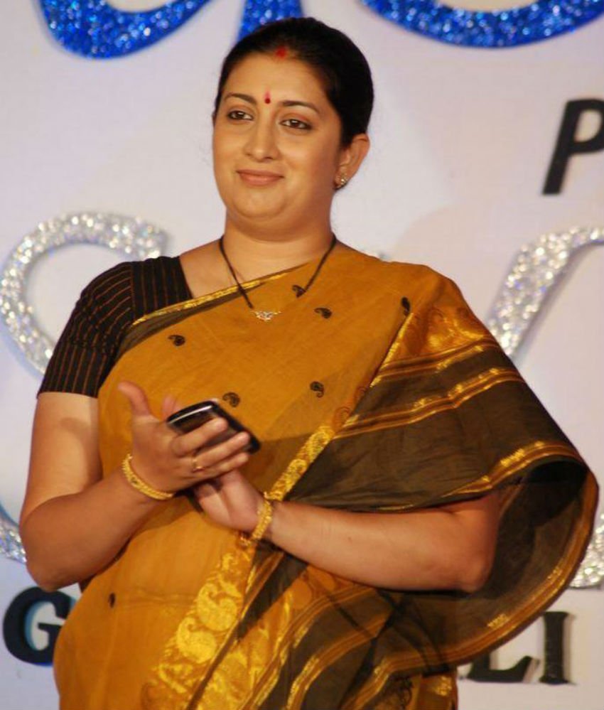 Smriti Irani, Member of Parliament, Rajya Sabha, Gujarat, Vice-President, Bharatiya Janata Party, Smriti Malhotra, New Delhi, India, Zubin Irani, Politician, Actor, actress, Rashtriya Swayamsevak Sangh, RSS, Miss India 1998, Kyunki Saas Bhi Kabhi Bahu Thi, Star Plus, tv serial, BJP Mahila Morcha, Ministry of Textiles, 2014, general elections, against Rahul Gandhi, Amethi, constituency, Uttar Pradesh