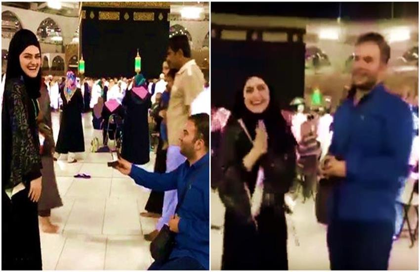 Turkish man, proposes girlfriend, girlfriend, in front of Kaaba, टीआरटी के पत्रकार यूसुफ एकोन, सोशल मीडिया, Yusuf Akyön, Kaaba, Makkah’s Grand Mosque, यूसुफ एकोन तुर्की