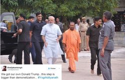 योगी आदित्यनाथ के सीएम बनाए जाने पर टि्वटर यूजर्स बोले- हमें हमारा डोनाल्ड ट्रंप मिल गया