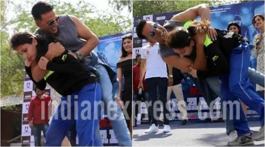 delhi university, Gargi College, akshay kumar, tapsee pannu, naam shabana, film, film promotion, event, bollywood, bollywood latest news, akshay kumar news, judwa2, varun dhawan , Jacqueline Fernandez