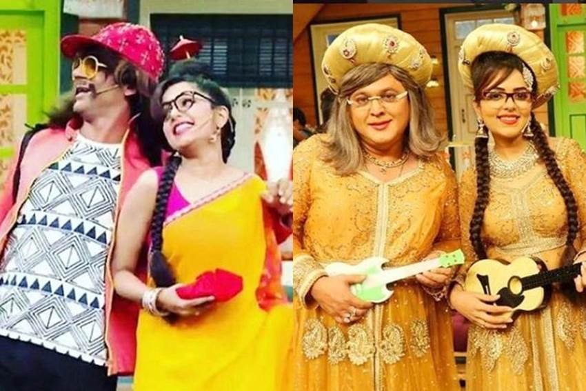 Kapil Sharma, Host, Kappu Sharma, Ghatrughan Ghinha, Gappu Sharma Sunil Grover, Navjot Singh Sidhu, Sunil Grover, Dr. Mashoor Gulati, Chandan Prabhakar, Chandu, Rinku Rochelle Rao Lottery Ali Asgar, Kiku Sharda, Bumper, Pushpa Nani, Sugandha Mishra, Vidyavati, Sumona Chakravarti, Sarla, The Kapil Sharma Show