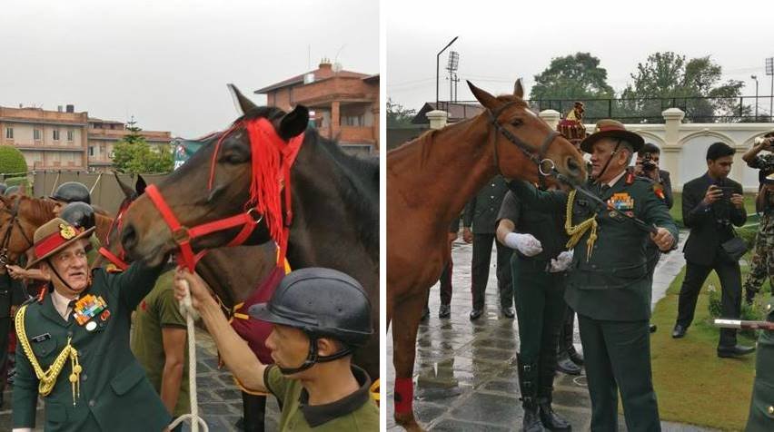 General Bipin Rawat,General of Nepal Army,Nepal President Bidhya Devi Bhandari,Indian Army