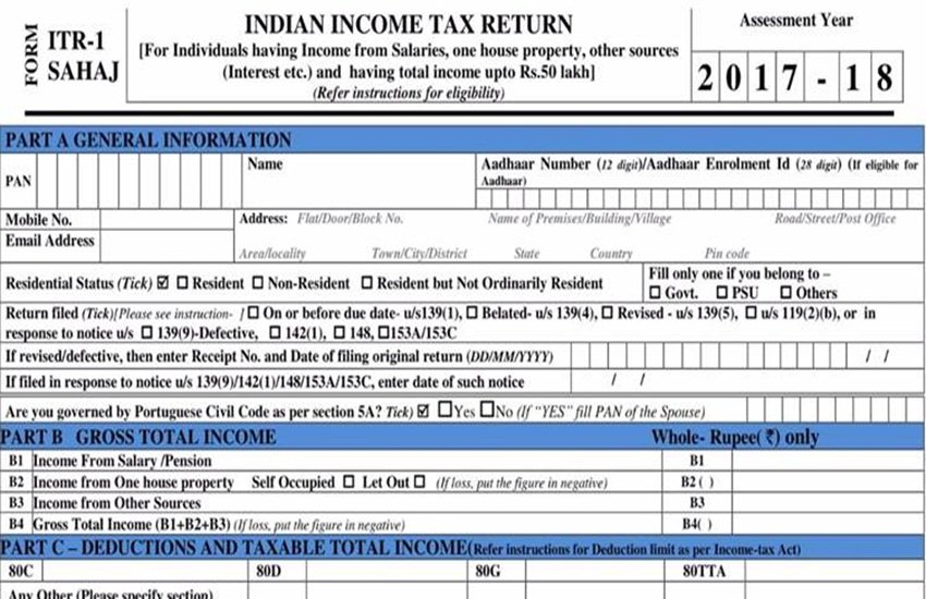 income tax return new form