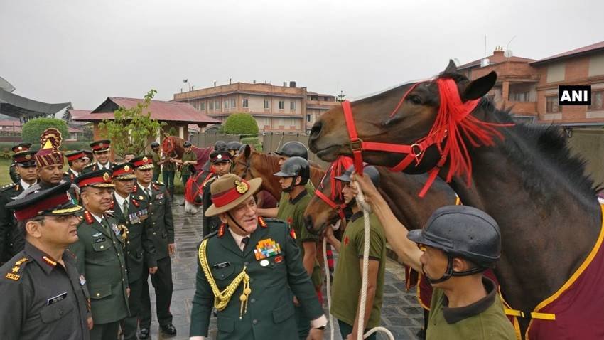 General Bipin Rawat,General of Nepal Army,Nepal President Bidhya Devi Bhandari,Indian Army