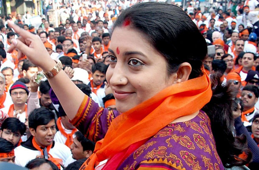 Smriti Irani, Member of Parliament, Rajya Sabha, Gujarat, Vice-President, Bharatiya Janata Party, Smriti Malhotra, New Delhi, India, Zubin Irani, Politician, Actor, actress, Rashtriya Swayamsevak Sangh, RSS, Miss India 1998, Kyunki Saas Bhi Kabhi Bahu Thi, Star Plus, tv serial, BJP Mahila Morcha, Ministry of Textiles, 2014, general elections, against Rahul Gandhi, Amethi, constituency, Uttar Pradesh