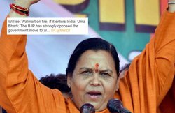 भाजपा शासित यूपी, उत्तराखंड, महाराष्ट्र में कई स्टोर्स खोलेगी वॉलमार्ट, कभी उमा भारती ने कहा था- खुला तो आग लगा दूंगी