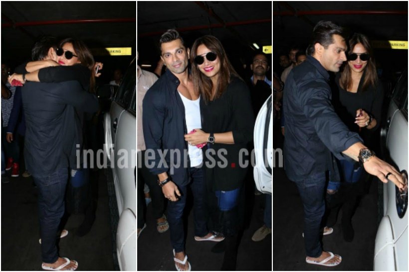 bipasha basu karan singh grover, jhanvi kapoor, shah rukh khan, salman khan, alia bhatt, sonam kapoor, ranveer singh, malaika arora, kapil sharma, kapil sharma girlfriedn ginni chatrath, bollywood spotted, bollywood celebs at airport, bollywood couples, bollywood news, entertainment updates, indian express, indian express news, indian express entertainment"