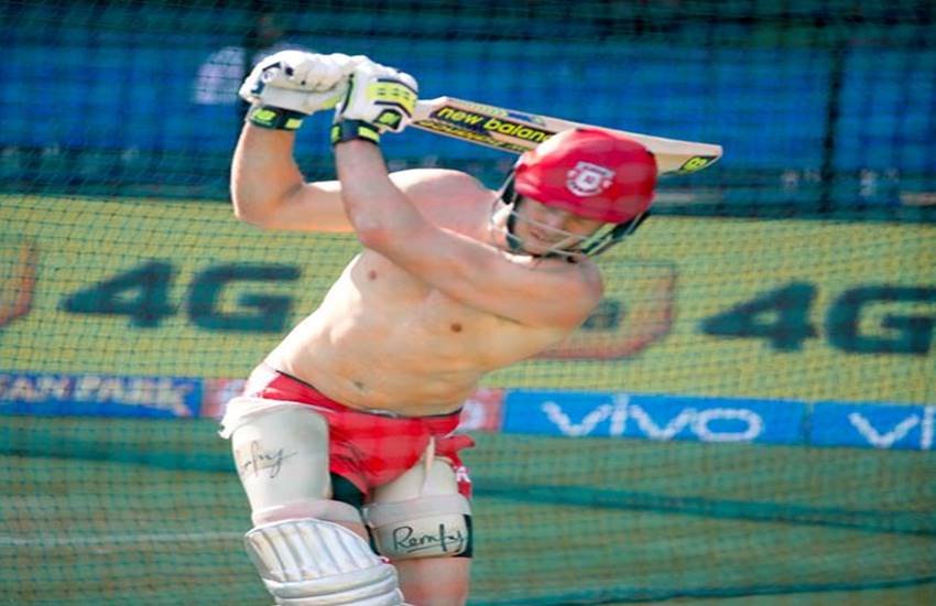 KXIP, Kings XI Punjab, David Miller, Mumbai Indians, Mumbai Indians vs Kings XI Punjab, Cricket News, Sports News, Holkar Stadium Indore, KXIP Practice Session Pic, David miller Shirtless Pic