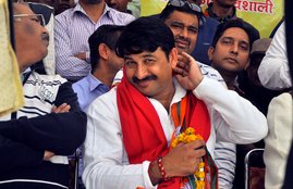 Delhi BJP President Manoj Tiwari in Chandigarh