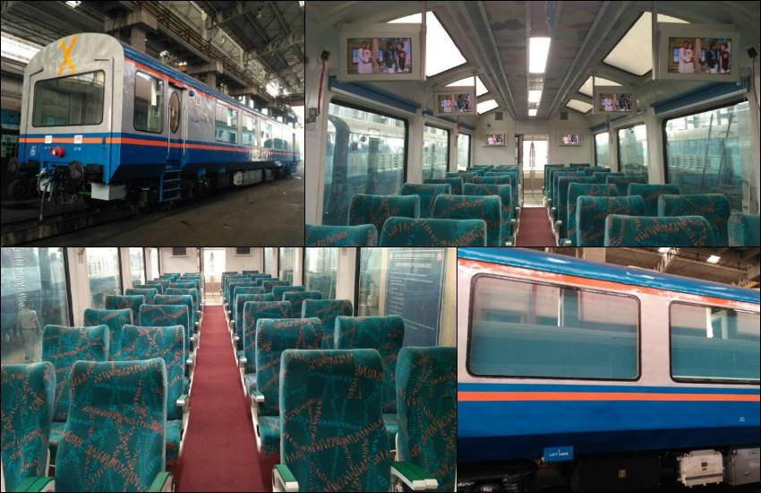Vistadome Coaches, Vistadome Coaches in India, Suresh Prabhu, IRCTC, IRCTC Booking of Vistadome, New Train Coaches, Rail Coaches, Glass Roofs, LED lights, Rotatable seats, GPS based info, GPS in Trains, TV in Trains, Indian Railways, Railways News