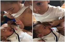 VIDEO: रोती हुई छोटी बहन के लिए ‘मां’ बना 2 साल का भाई, जो किया उसे देखकर रह जाएंगे हैरान