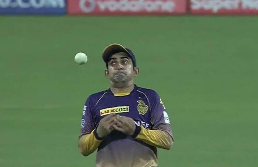 gautam gambhir, KKR, IPL, ipl 2017, indian premier league, gambhir catch, kolkata knight riders, KXIP, kings XI punjab, virender sehwag, cricket news, jansatta