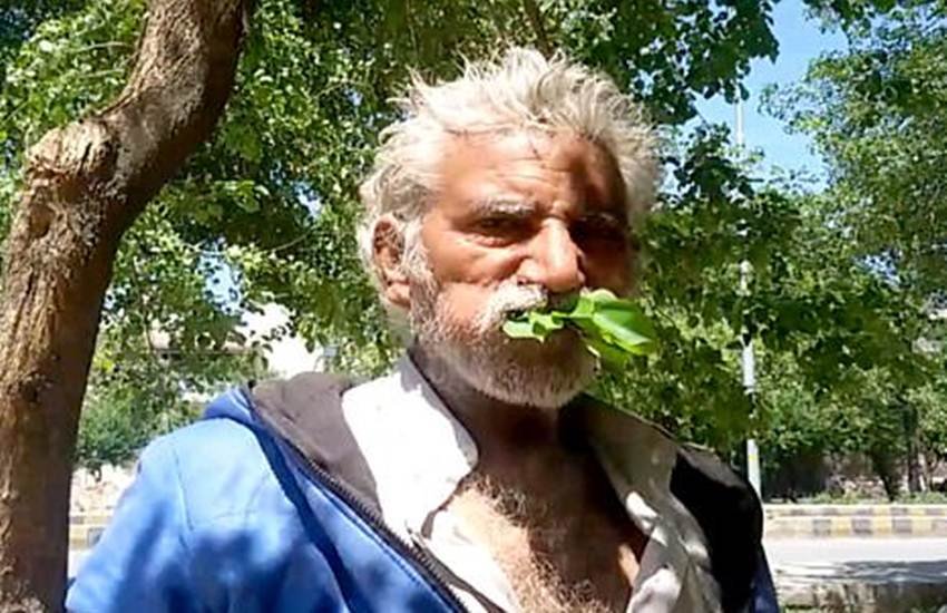 पत्तियों के सहारे 25 साल से जिंदा है ये पाकिस्तानी (Photo Source: Twitter/Videograb)