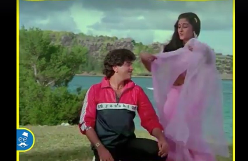 अंग्रेजी गाने पर थिरकते जितेंद्र और जया प्रदा।