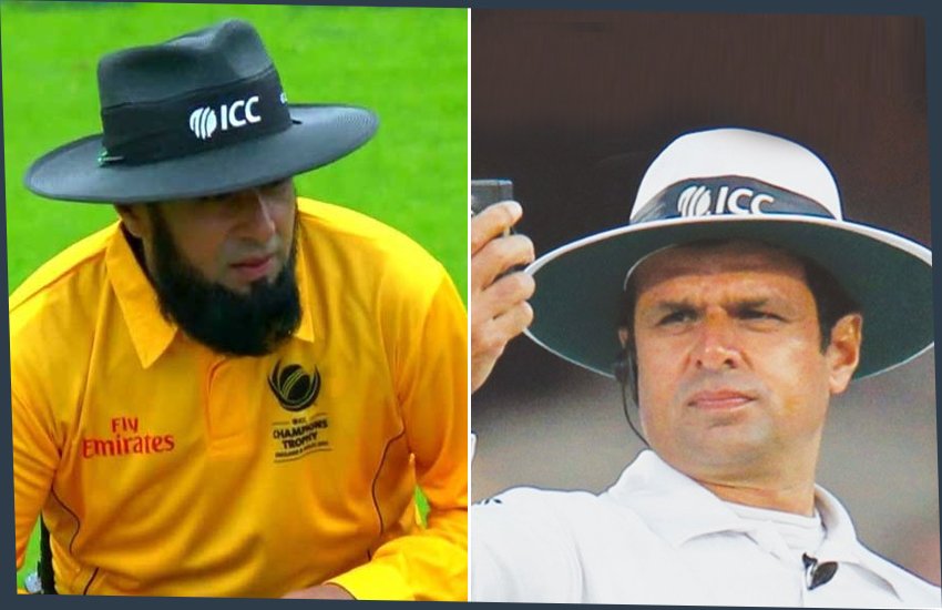 warm-up, Champions Trophy, match, India, New Zealand, Pakistani, umpire, Aleem Dar, beard look warm-up, Champions Trophy, match, India, New Zealand, Pakistani, umpire, Aleem Dar, beard look
