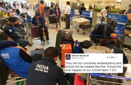 Indian shooters, Abhinav Bindra, Anjali Bhagwat, Delhi Airport, IGI Airport, Indian Cricket team, Team India, Sports News, Indian Shooting Team, Sports news Hindi