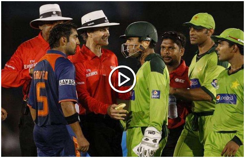 Pakistani, wicket keeper, Kamran Akmal, fight, indian, cricketer, gautam gambhir, india, pakistan, cricket, match