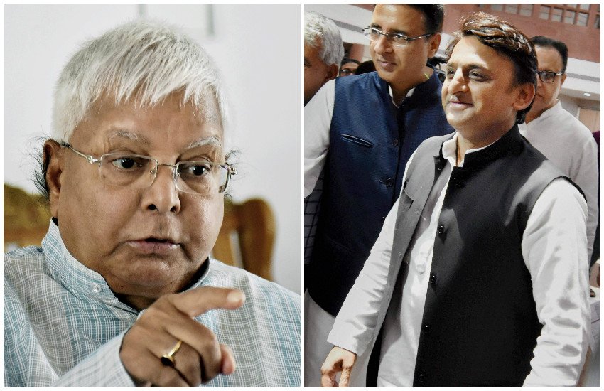 Lalu Prasad Yadav And Akhilesh Yadav Lalu Prasad Yadav And Akhilesh Yadav