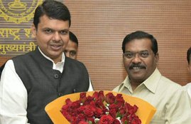 Maharashtra minister Dilip Kamble with Devendra Fadnavis