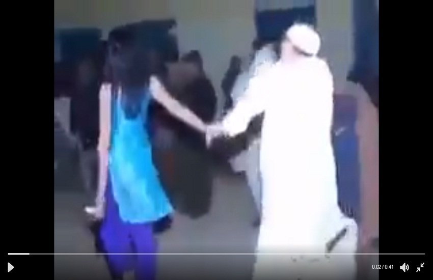 muslim old man with dancer muslim old man with dancer