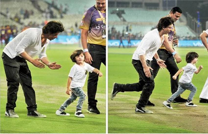 VIDEO: मुंबई इंडियंस से मिली हार को भुला शाहरुख खान ने बेटे अबराम संग ईडन गार्डन में की जमकर मस्ती