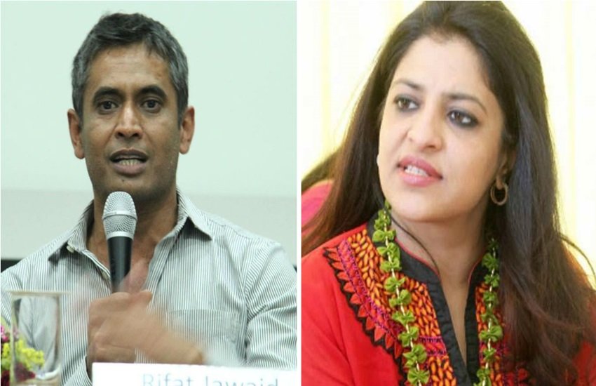 शाज़िया इल्मी और रिफत जावेद के बीच टीवी शो के दौरान बहस। 