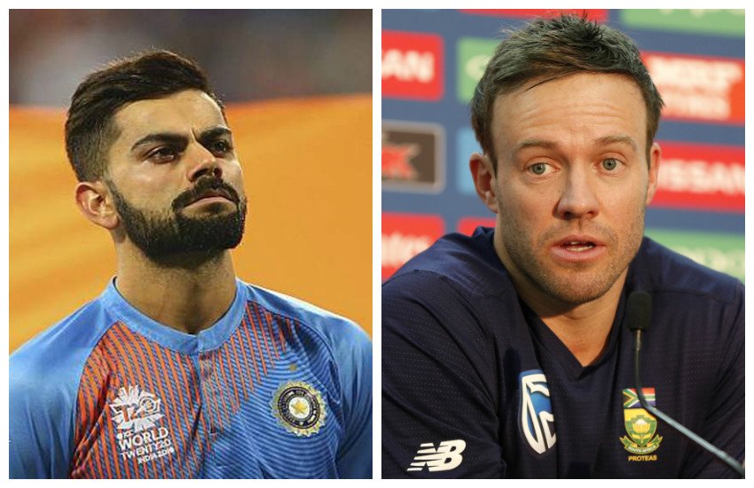 टीम इंडिया के कप्तान विराट कोहली और साउथ अफ्रीका के कप्तान ए बी डिविलियर्स। 