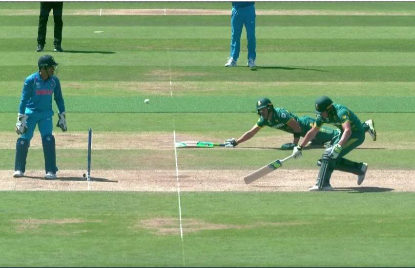 Champions Trophy, Champions Trophy 2017, IND vs SA, India vs South Africa, DA Miller Run Out, Miller and Faf du Plessis run out, Funny Run-outs, Indian Cricket Team, Virat kohli, MS Dhoni, Cricket News, Hindi Sports News