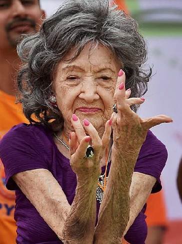 Yoga instructor, Yoga instructor Tao Porchon-Lynch, 98 year old Yoga instructor, International Yoga Day in Bangalore