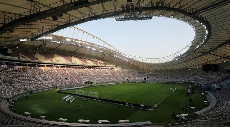 FILE PHOTO: A view shows the Khalifa International Stadium in Doha, Qatar, May 18, 2017. REUTERS/Ibraheem Al Omari/File Photo FILE PHOTO: A view shows the Khalifa International Stadium in Doha, Qatar, May 18, 2017. REUTERS/Ibraheem Al Omari/File Photo