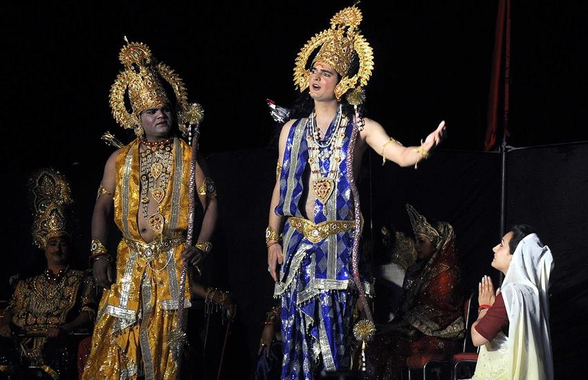 रामलीला मंचन की एक तस्वीर। (Photo Source: Indian Express Archive)