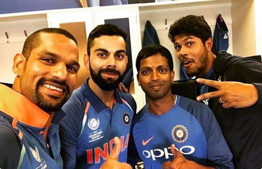 Champions Trophy 2017: मैच के बाद जश्न मनाते टीम इंडिया के खिलाड़ी। 
Photo-Shikhar dhwan Twitter