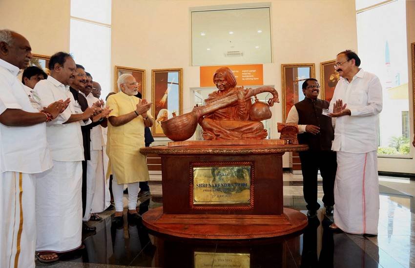 इस स्मारक को बनाने में 15 करोड़ रूपये की लागत आई है और इसके लिये कलाम के गांव पीकारंबू में तमिलनाडु सरकार ने जमीन आवंटित की थी। (Photo: PTI)