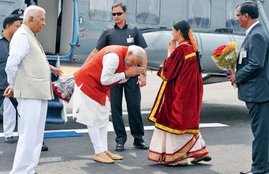 narendra modi namaste, prime minister narendra modi, narendra modi, narendra modi greetings, narendra modi with foreign ministers, modi with female politicians, modi with theresa may, modi with melania trump