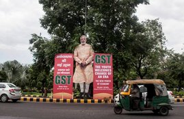 Huge cutout of PM Modi