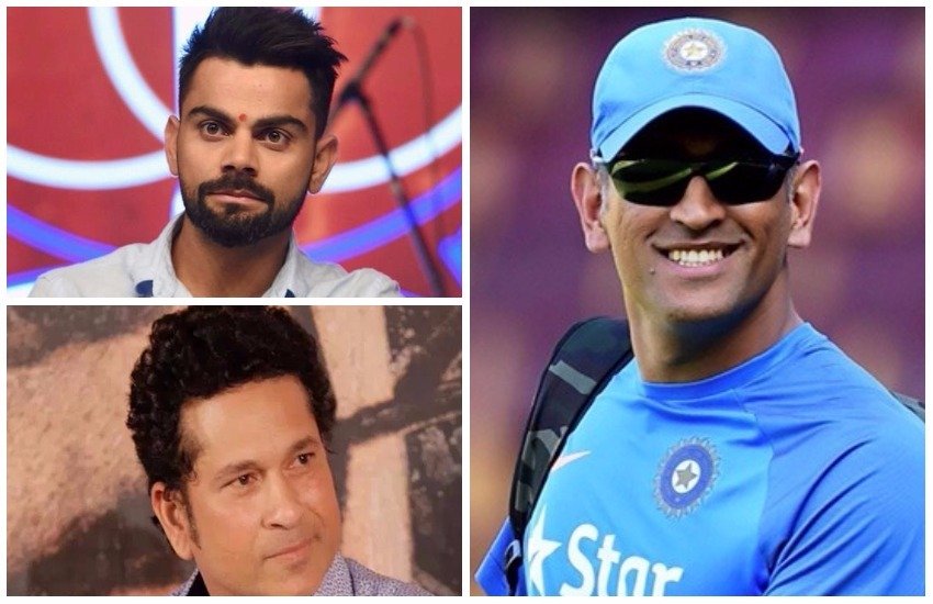 कप्तान विराट कोहली, महेंद्र सिंह धोनी और सचिन तेंदुलकर। 