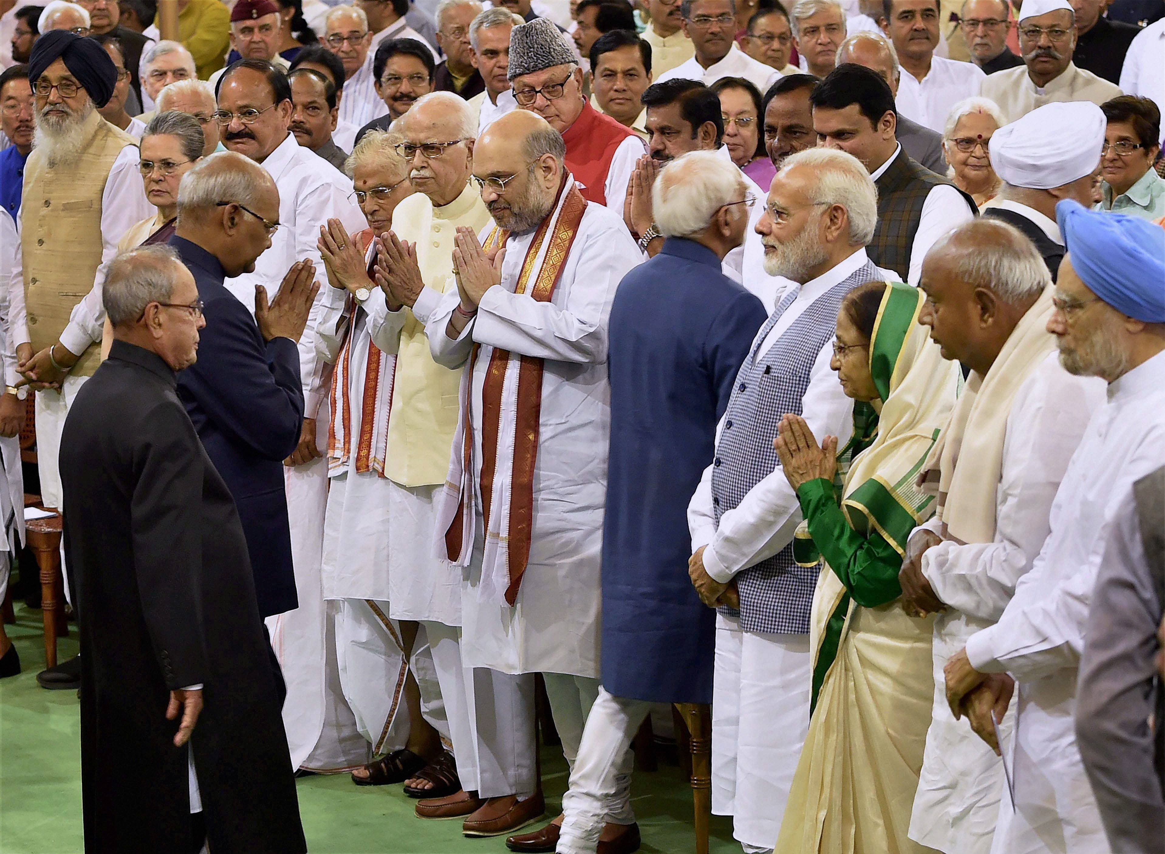 Presidential swearing in ceremony, president swearing in ceremony, president appointment event, where to watch president oath taking, Ram Nath Kovind, 14th president of india, president of india, Pranab Mukherjee, former president, Central Hall of Parliament, BJP, meira kumar, Congress, BJP, India news, Pranab Mukhargee