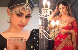 Mouni Roy, mouni roy make up in naagin serial, mouni roy apply make-up, tv serial naagin shooting, mouni roy news in hindi, entertainment news in hindi, bollywood updates, bollywood updates in hindi, entertainment news,