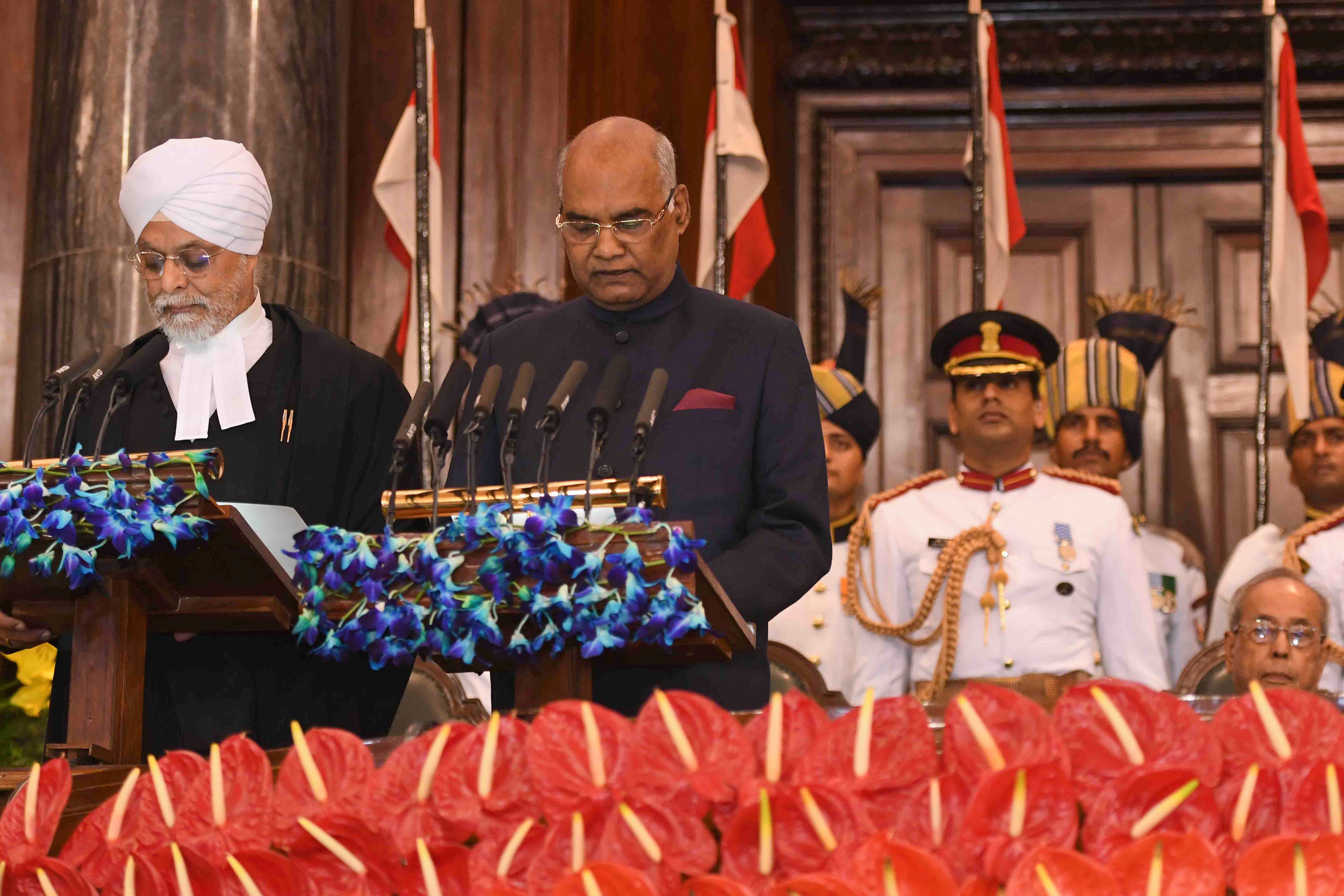 Presidential swearing in ceremony, president swearing in ceremony, president appointment event, where to watch president oath taking, Ram Nath Kovind, 14th president of india, president of india, Pranab Mukherjee, former president, Central Hall of Parliament, BJP, meira kumar, Congress, BJP, India news, Pranab Mukhargee