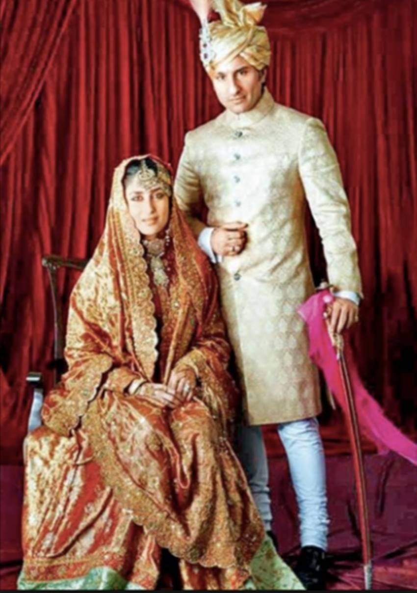 एक्ट्रेस करीना ने अपनी शादी में मनीष मल्होत्रा का डिजाइन किया लहंगा पहना था।