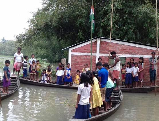 "Independence Day 2017,15th August,Independence Day, Flag in Flood, Flood,