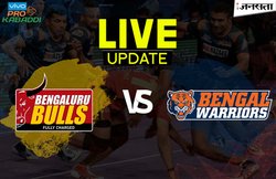 प्रो कबड्डी 2017, बेंगलुरु बुल्स vs बंगाल वॉरियर्स: Bengal Warriors की 6 अंक से हार