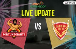 Pro Kabaddi 2017, गुजरात फॉर्च्यून जायंट्स vs दबंग दिल्ली: Gujarat Fortunegiants ने Dabang Delhi को 6 प्वाइंट्स से दी मात