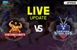 Pro Kabaddi Season 5 2017, गुजरात फॉर्च्यून जायंट्स vs हरियाणा स्टीलर्स: Haryana ने Gujarat को 12 प्वाइंट्स से हराया