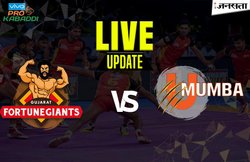 प्रो कबड्डी 2017, गुजरात फॉर्च्यून जायंट्स vs यू मुंबा: Gujarat Fortunegiants ने U Mumba को 18 प्वाइंट्स से धोया