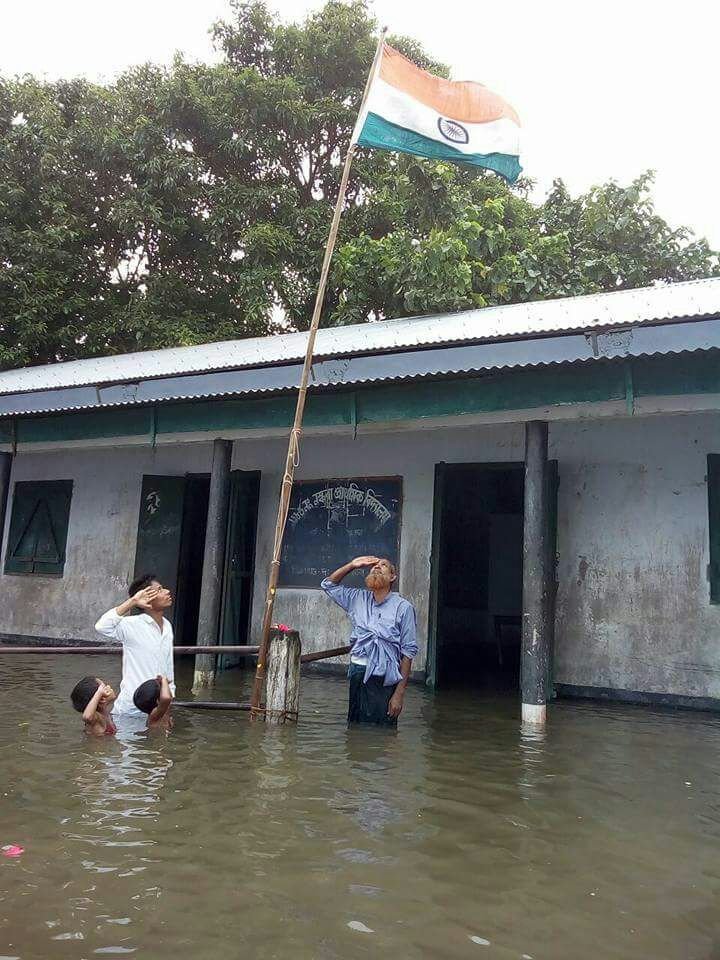 "Independence Day 2017,15th August,Independence Day, Flag in Flood, Flood,