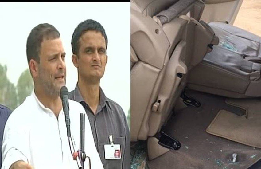 गोरखपुर अस्पताल हादसे में मारे गए बच्चों के परिजनों से मिलते कांग्रेस उपाध्यक्ष राहुल गांधी। उनके साथ हैं गुलाम नबी आजाद। (फोटो- ANI)