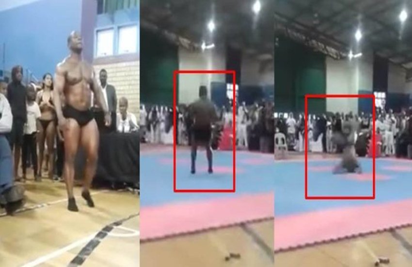 शनिवार को बॉडी बिल्डर एक जिम्नेशियम पहुंचे थे। (वीडियो स्क्रीन शॉट)